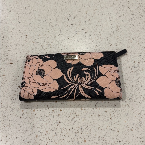 Kate Spade Black and Pink Floral Wallet - Picture 1 of 3